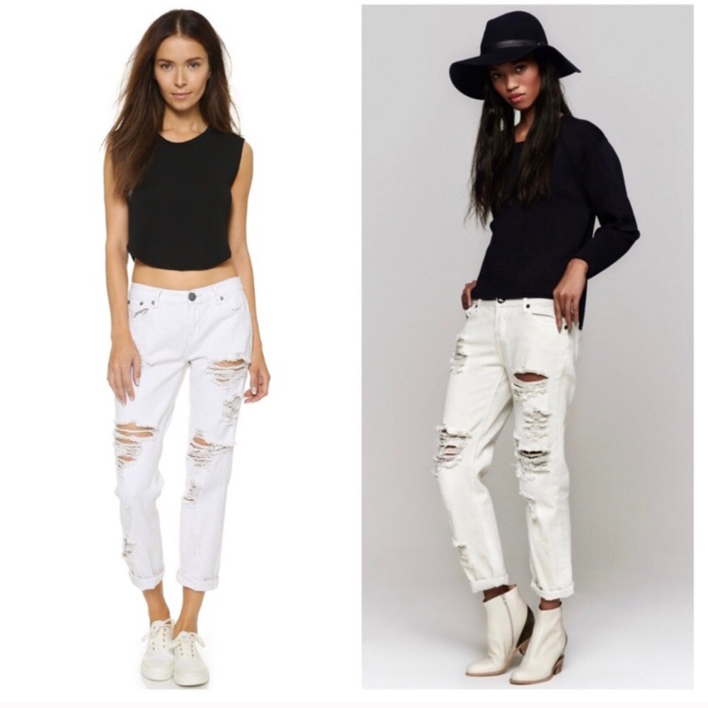 One Teaspoon White Denim Awesome Baggies